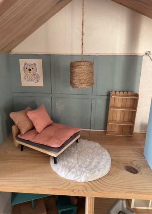 Domek drewniany i mebelki dla lalek lol myszek maileg Ikea Flisat