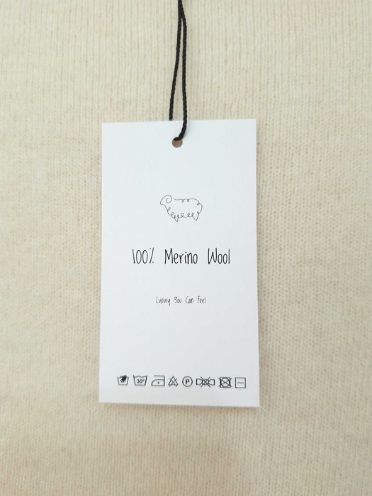 Damski Kremowy Waniliowy Sweter Wełniany Merynos 100% Merino