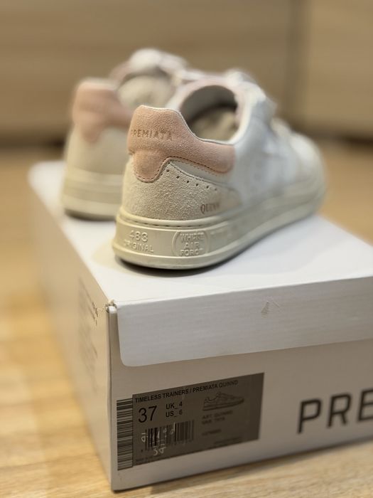 Женские кроссовки PREMIATA Quinnd 7419 бело-розовые