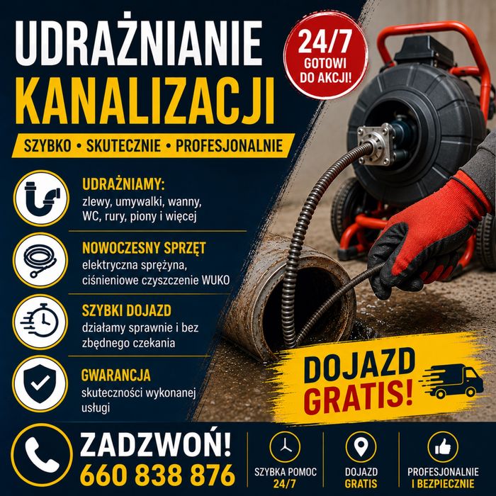 Pogotowie kanalizacyjne Wuko Udrażnianie rur Przetykanie Kamera Ekspresowy dojazd