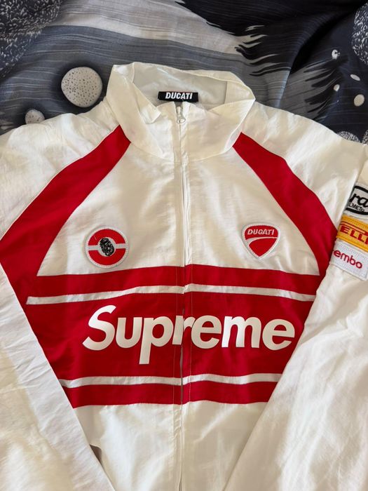 Supreme Ducati casaco branco e vermelho