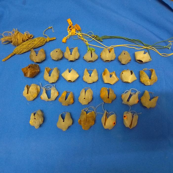Kit de 26 Negaças de Cabeça em Couro/Lona para Pombo Torcaz + Cordel