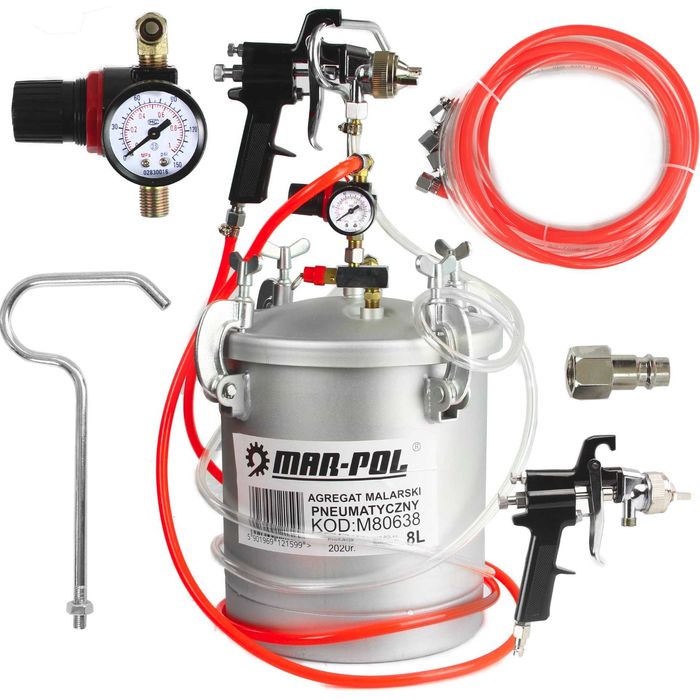 Agregat  Lakierniczy Pneumatyczny 8 litrów z pistoletem Zbiornik