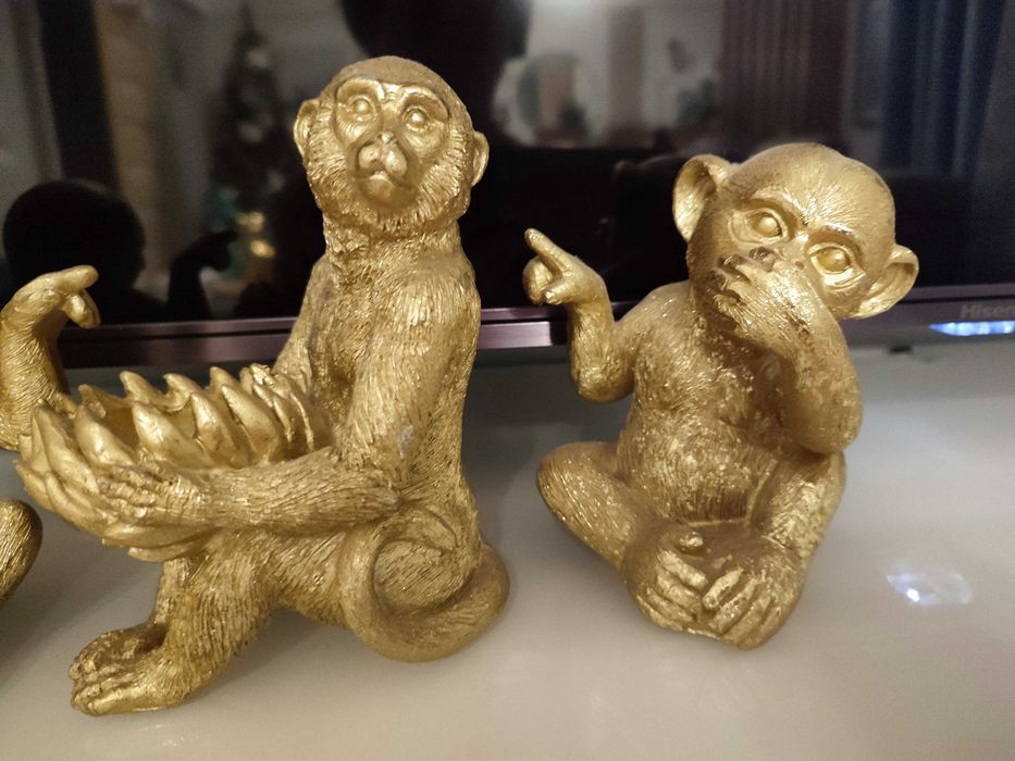 Złote małpki 3 sztuki