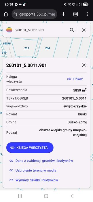 Sprzedam łąke 0,58h