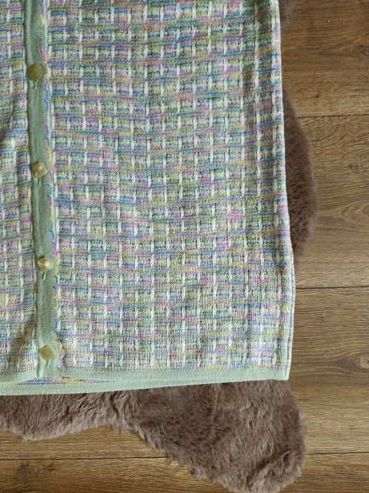 Pastelowa kamizelka vintage tweed bouclé Giulia XXL 44