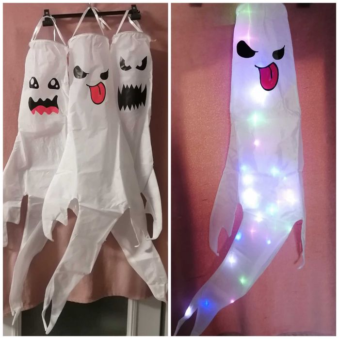 Wiszące świecące duchy 3 szt na Halloween dekoracja 120 cm