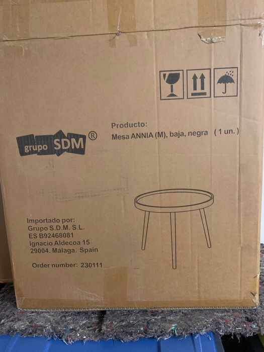 Round side table (black polypropylene/birch wood)64309580942722124