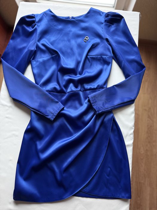 Сукня сатинова синя