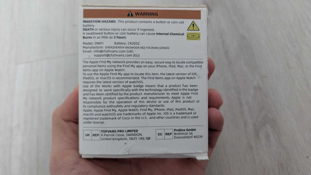 GPS-трекер Viecar DW01 для Apple Find Myлокатор для ключів багажу 2шт