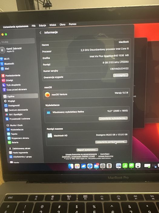 Macbook pro 13 cali 2017 i5