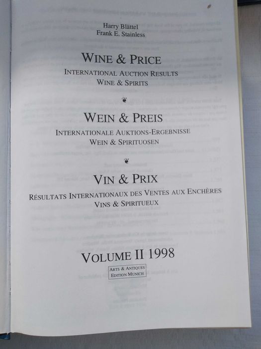 2 Volumes do Livro Wine & Price 1996