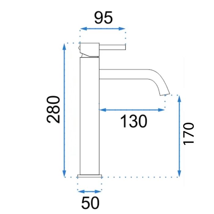 Bateria umywalkowa łazienkowa  REA LUNGO wysoka złoto szczotkowane