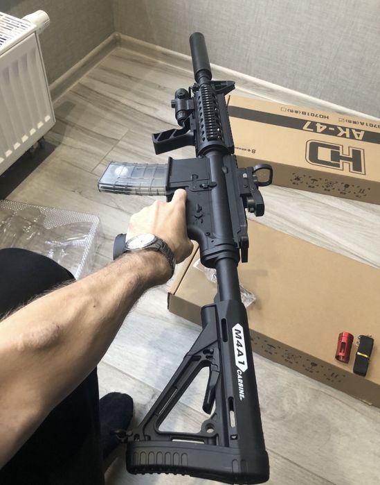 Профессиональный игрушечный автомат M4A1 на орбизах,PRO гель бластер в полной комплектации, детский крутой автомат