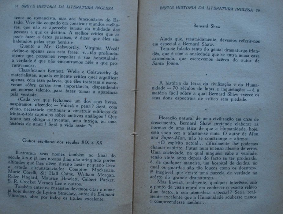 Breve História da Literatura Inglesa de Alves de Azevedo - 1º Ed. 1942