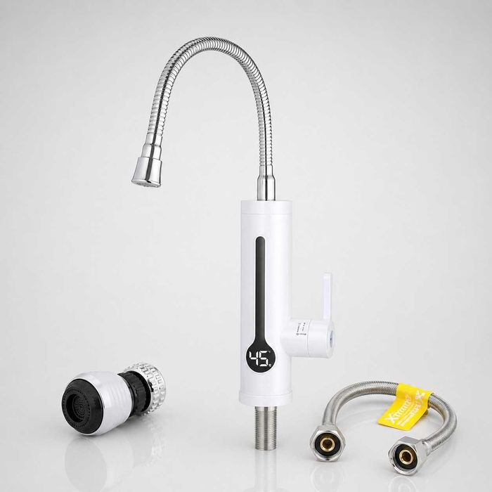 Проточний водонагрівач з рефлекторним виливом SDR-F18TR 3,3 кВт з датчиком температури + шланг 60 см Forte + аератор