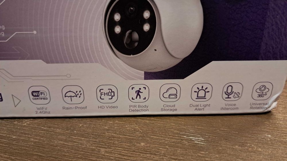 Kamera WiFi Zewnętrzna Obrotowa 4MP PTZ Zoom z Panelem Solarnym - Nowa