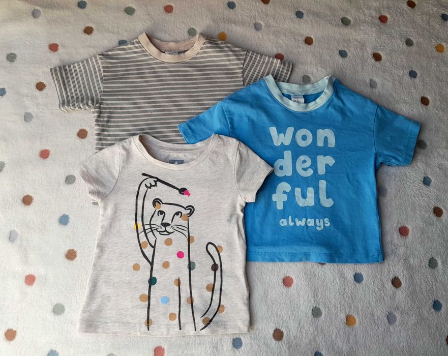 Zestaw 3 t-shirtów h&m gap 68 74