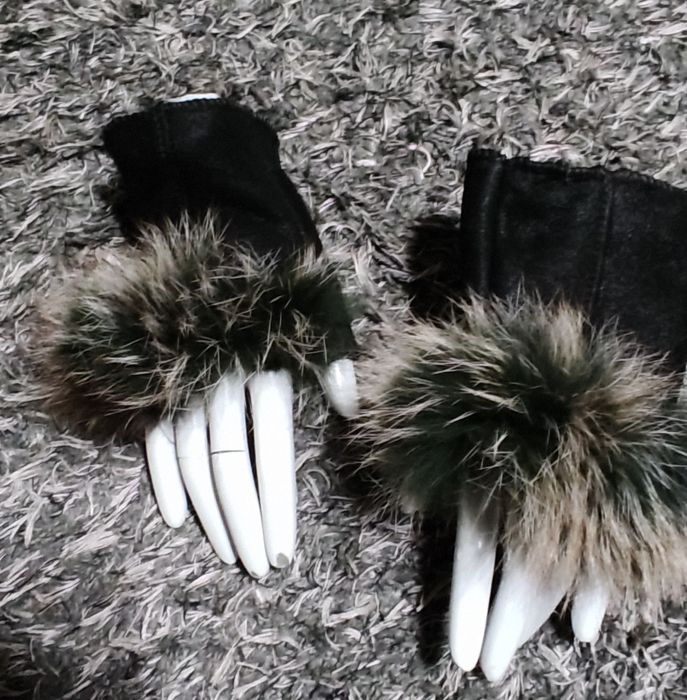 Rękawiczki skórzane bez palców naturalna skóra owcza obszyte
