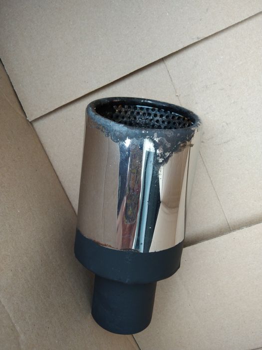 Chromowana ozdobna końcówka wydechu BUZZER ZZ84X dyfuzor okrąg tuning