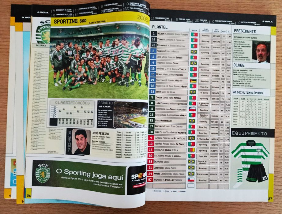 Cadernos A BOLA época 2005 a 2006