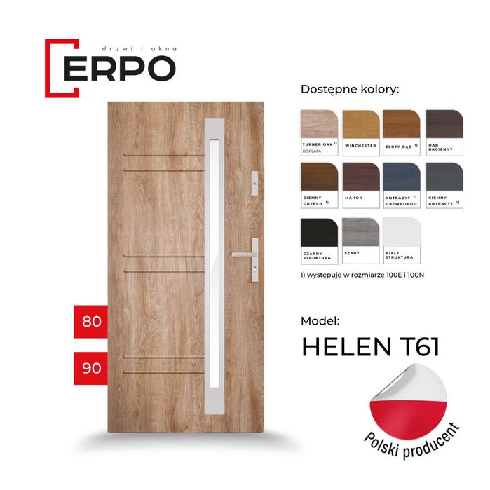 Drzwi wejściowe 80 i 90 lewe lub prawe 72mm ciepłe piana