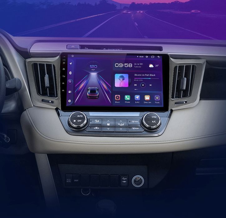 Radio Android 15 10,1” CarPlay Android Auto – Toyota RAV4 2012–2018 2GB/32GB GPS Nawigacja Stacja Multimedialna WiFi Bluetooth PL