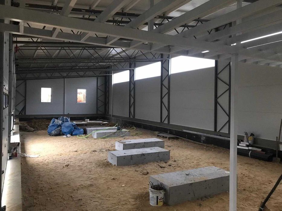 Hala warsztatowa 10x28 z płyty warstwowej- dach jednospadowy- solidna!