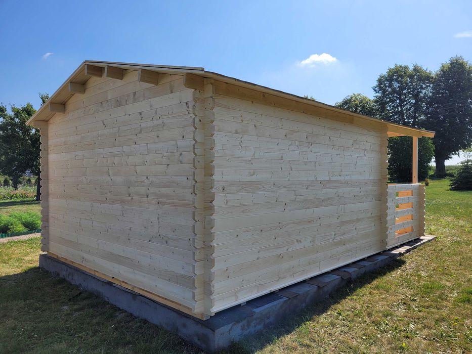 od ZARAZ drewniany SOLIDNY domek  letniskowy z TARASEM na ROD*6x4*24m2