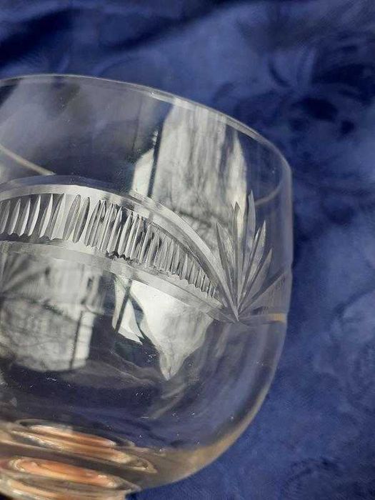 Мальцев! Бокал винный антик стекло алмазная грань линза высокий фужер