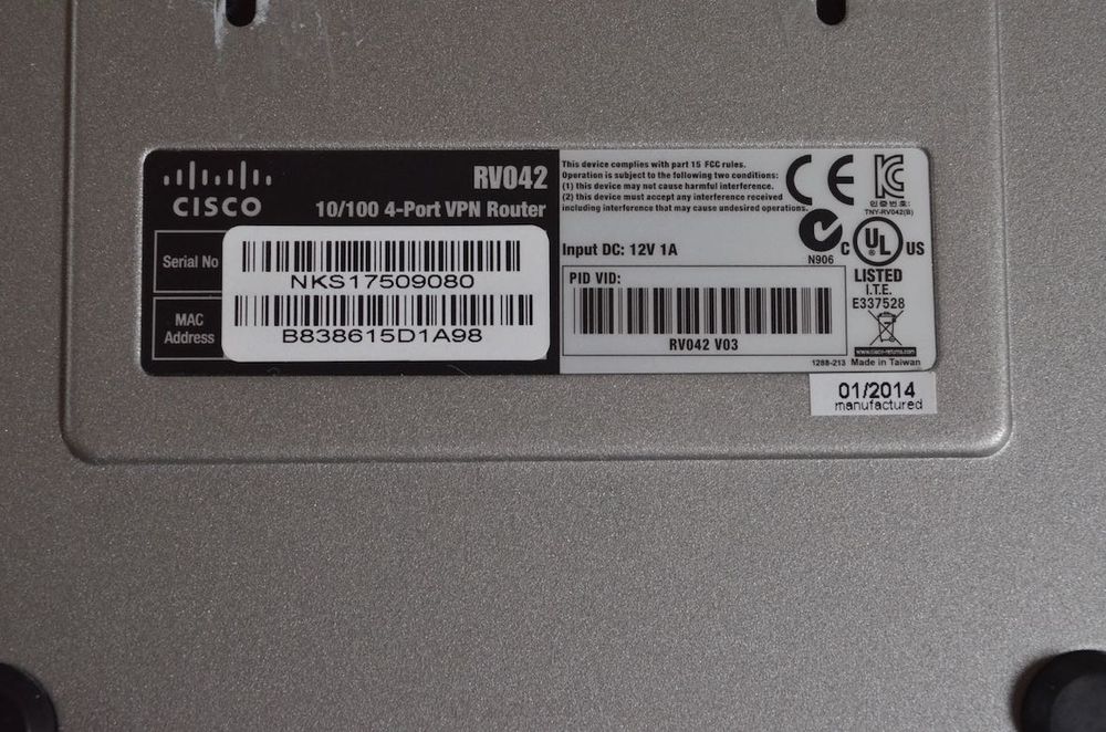 CISCO Router - RV04264862801246210121
