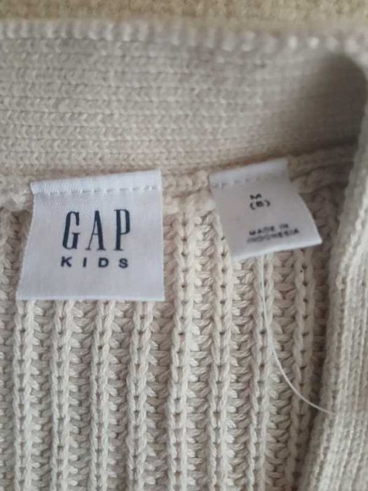 NOWY Kardigan GAP KIDS 100% Bawełna Beż M 128/134 Unisex METKA