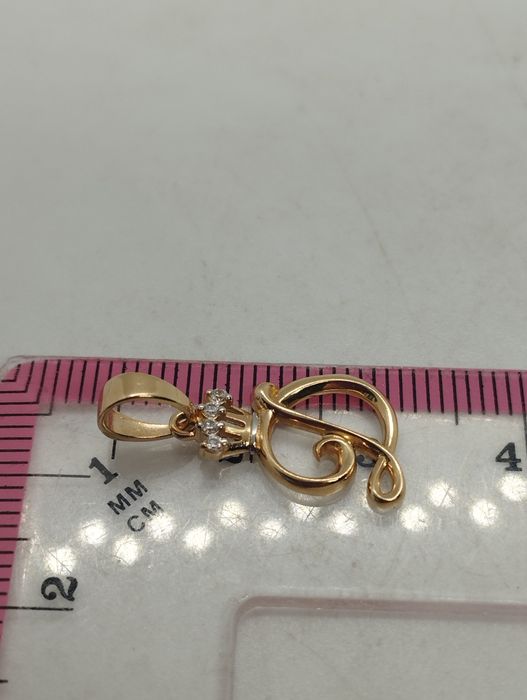 Золотой кулончик буква Д 1.04 грамма