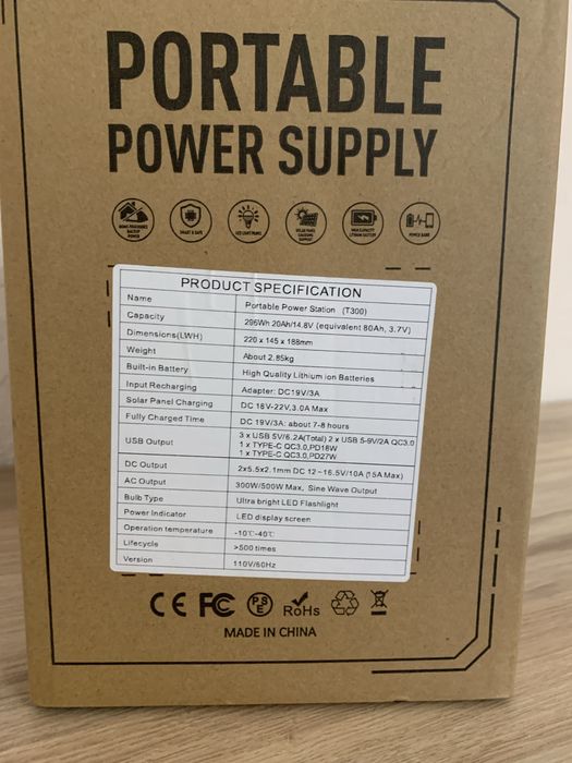 Портативна зарядна станція   T300 296Wh /300-500 Вт потужність