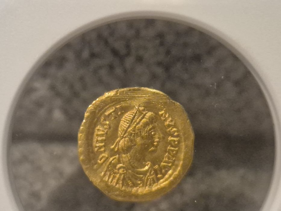 Bizancjum, Justin I 518-527 Tremissis - grading NGC
