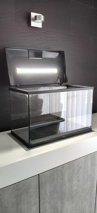 Aquário 60LT com tampa e lâmpada branca Led + filtro + termostato + sifão para retirar água