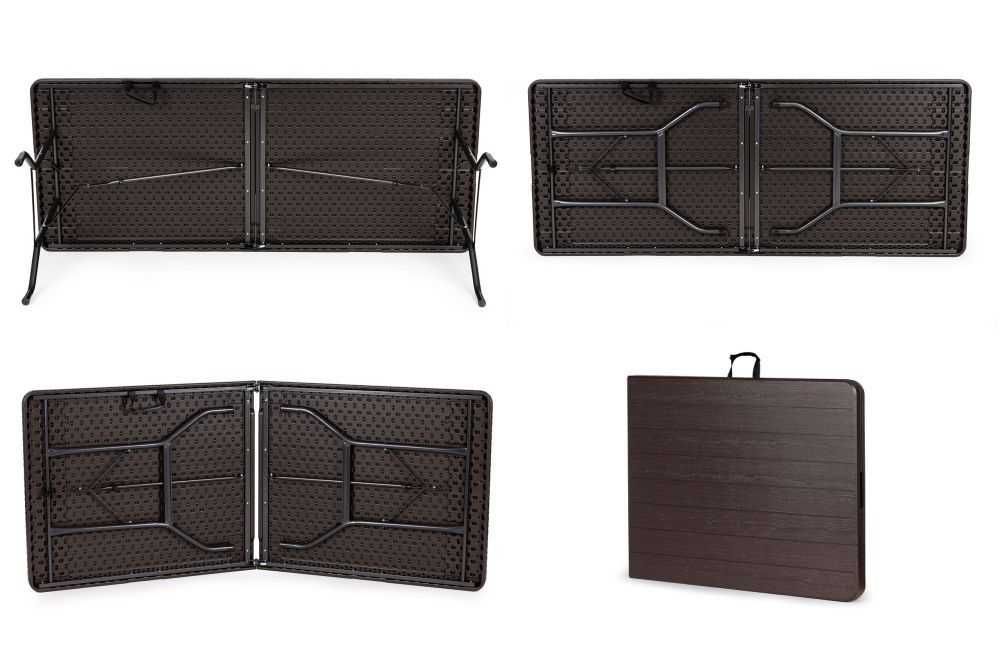 STÓŁ CATERINGOWY / bankietowy składany brązowy - 180 cm - DESKA