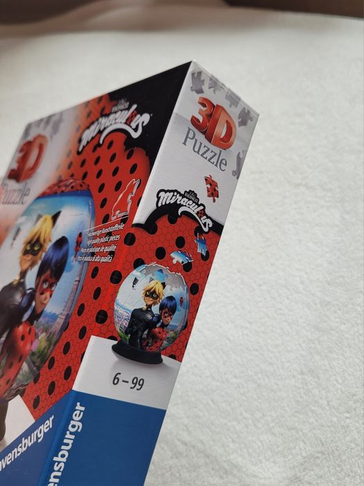 Puzzle Miraculum Biedronka i Czarny Kot kula