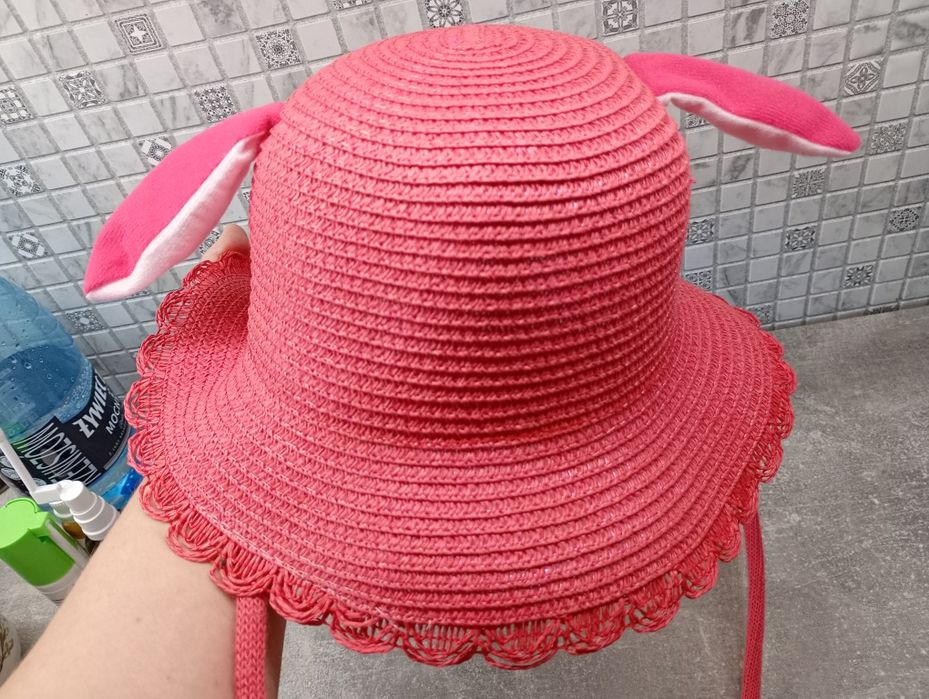 Kapelusz dla dziewczynki z uszami 56.5 cm