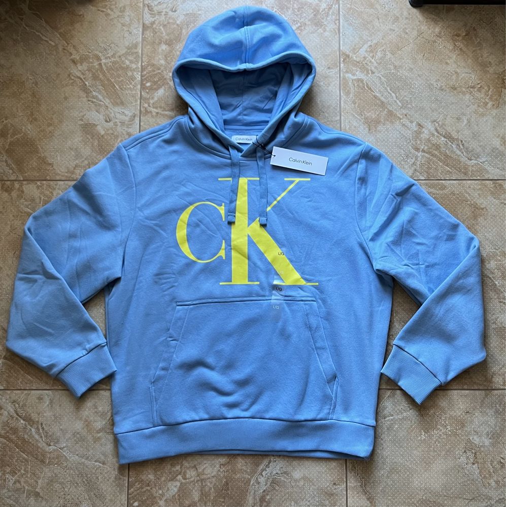 Monogram logo fleece hoodie hotsell