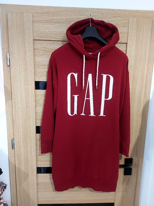 Bordowa damska sportowa sukienka bluza long roz S GAP