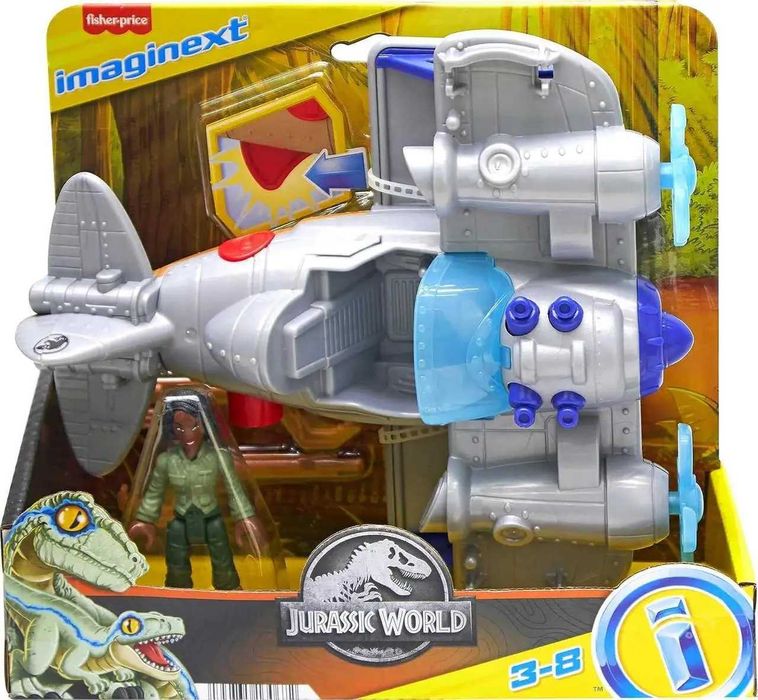 Игровой набор Кайла Уоттс и самолёт Парк Юрского периода Fisher-price