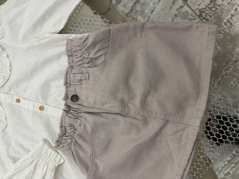 Набір сорочка блуза та спідничка беж 110 розмір