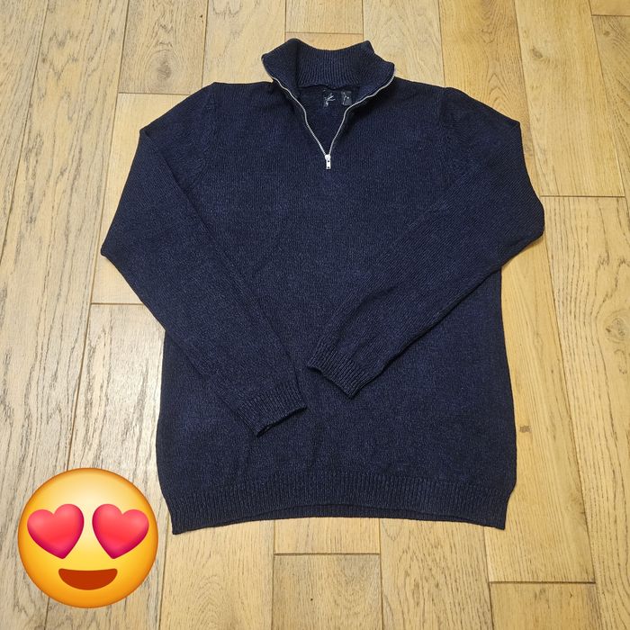 Granatowy Sweter z zamkiem Asos