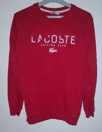 Bluza męska LACOSTE Czerwona -logo Modna Stan Bdb r.M,L