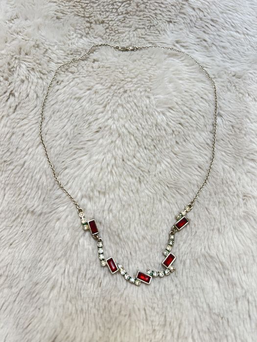 Naszyjnik elegancki szykowny cyrkonie kryształki vintage artdeco 21