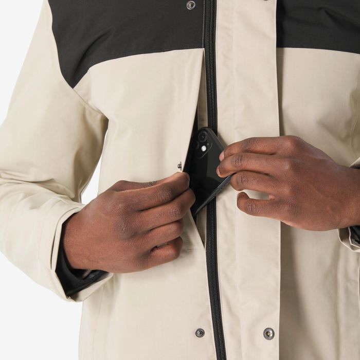 Casaco de caminhada 3em1 0°C impermeável homem, NH100 bege