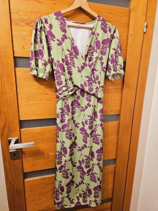 Sukienka zielono fioletowa L - nowa