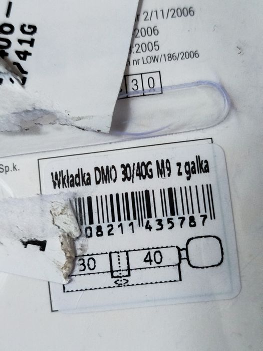 Wkładka do drzwi z gałką