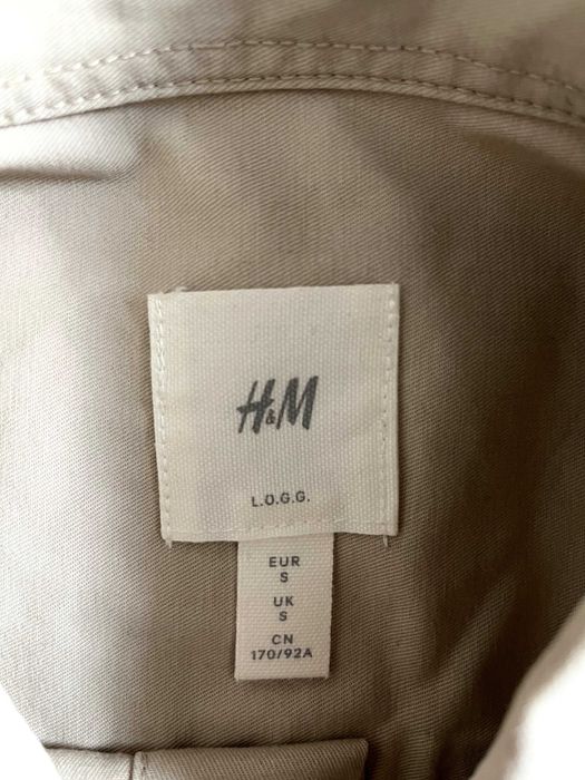 Casaco-camisa oversized bege H&M